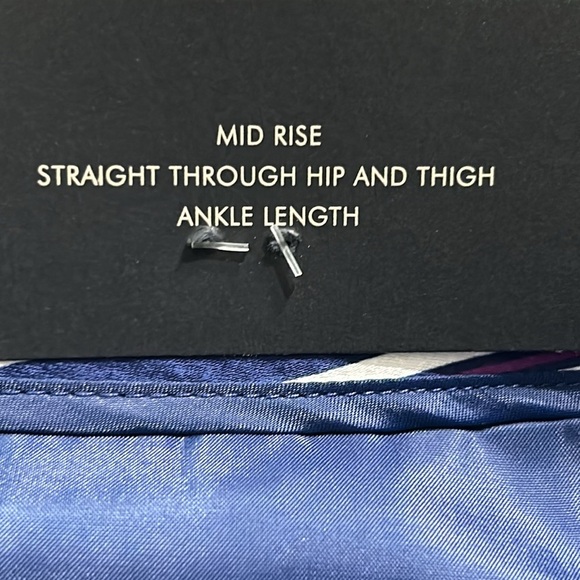 Banana Republic Avery Mid Rise Navy Striped Satin Ankle Length Pants Size 0 NWT‎ - Picture 14 of 14